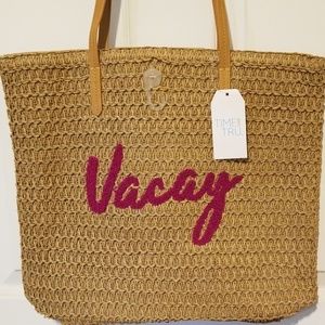 NWT Soft Straw Beach Bag